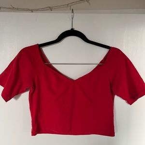 Red Off-the-Shoulder Crop Top